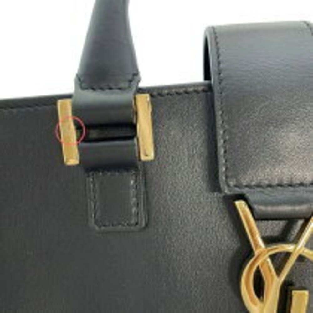 Saint Laurent Black Shoulder Leather Cabas Baby Bag - Picture 8 of 10